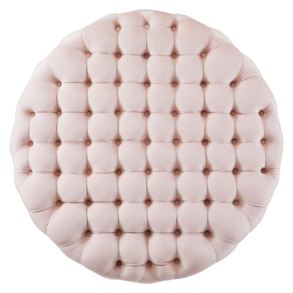 Amour Tufted Button Large Round Performance Velvet Ottoman By Modway - EEI-5469 | Ottomans | Modishstore - 56