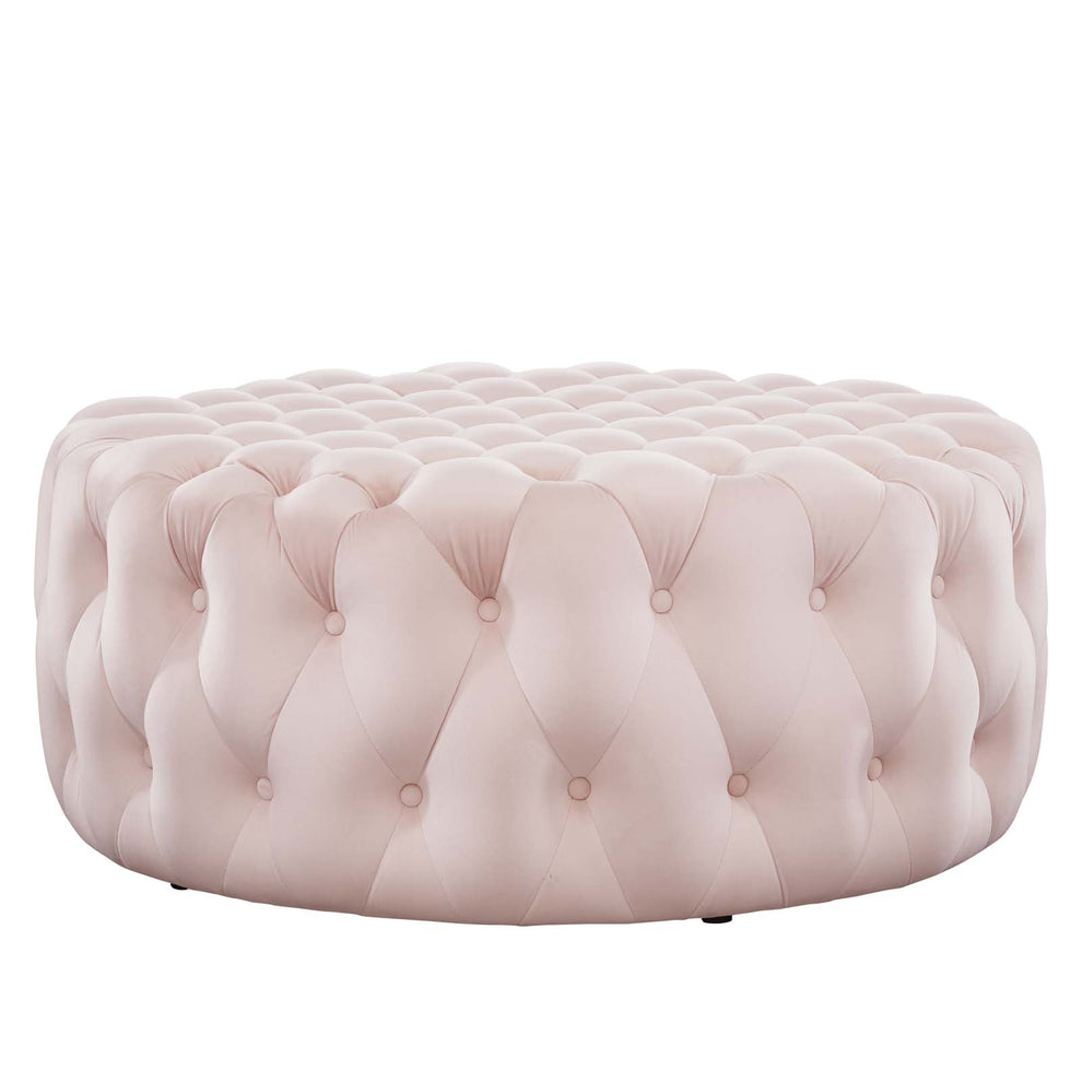 Amour Tufted Button Large Round Performance Velvet Ottoman By Modway - EEI-5469 | Ottomans | Modishstore - 57