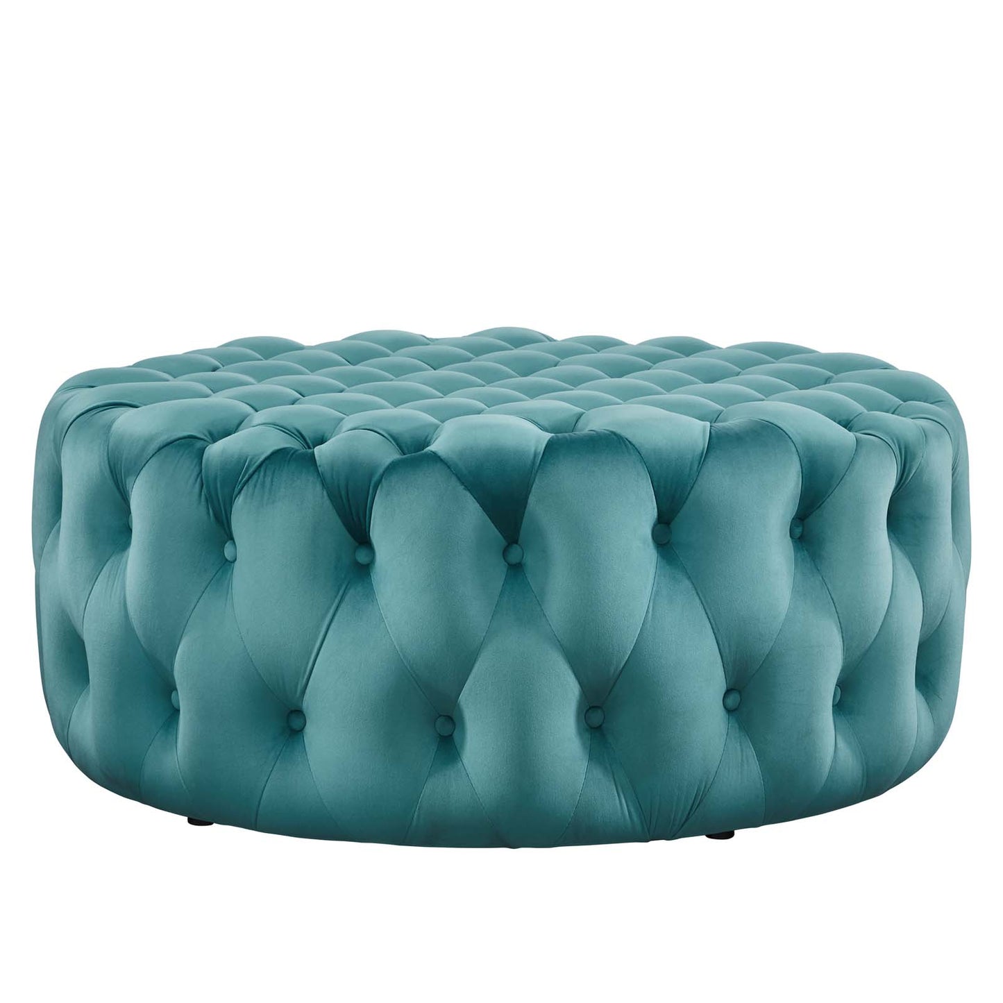 Amour Tufted Button Large Round Performance Velvet Ottoman By Modway - EEI-5469 | Ottomans | Modishstore - 63