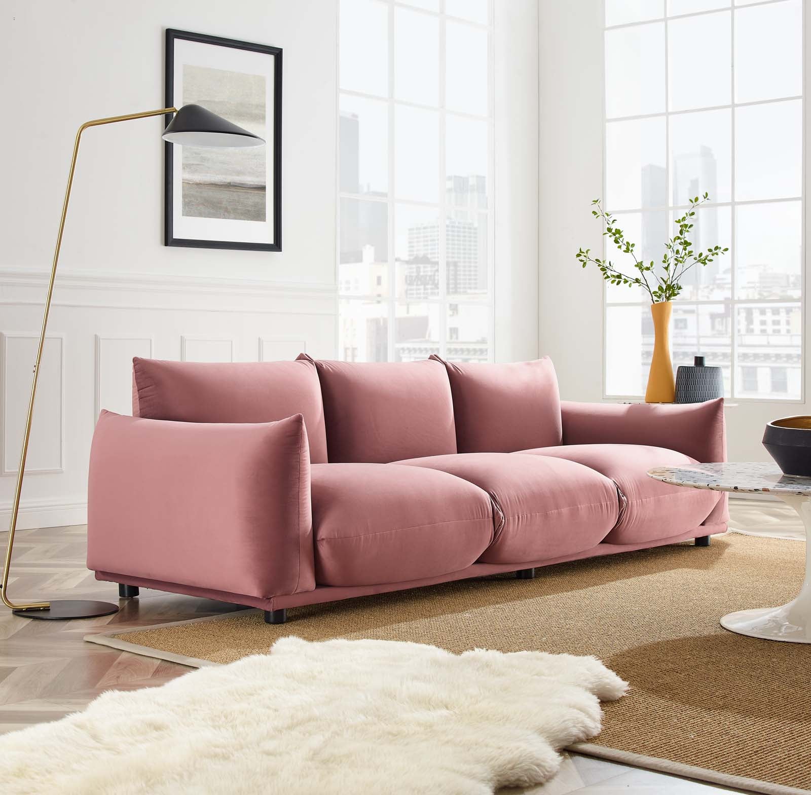 Modway Copious Performance Velvet Sofa - EEI-5470 | Sofas | Modishstore - 5