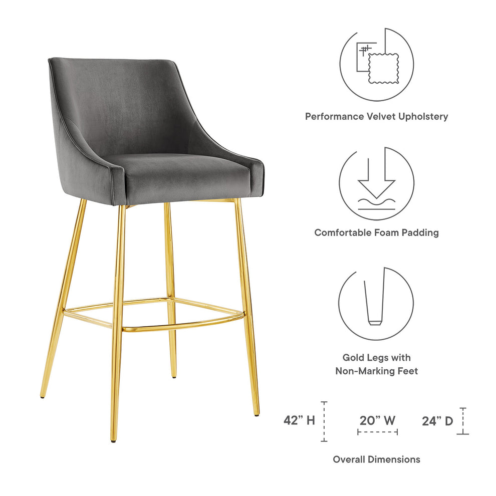 Discern Performance Velvet Bar Stool By Modway - EEI-5473 | Bar Stools | Modishstore - 13