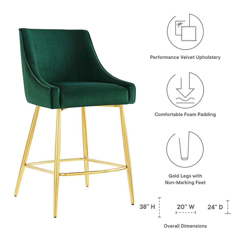 Discern Performance Velvet Counter Stool By Modway - EEI-5474 | Bar Stools | Modishstore - 6