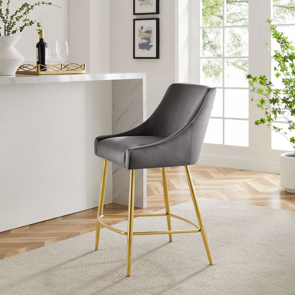 Discern Performance Velvet Counter Stool By Modway - EEI-5474 | Bar Stools | Modishstore - 16