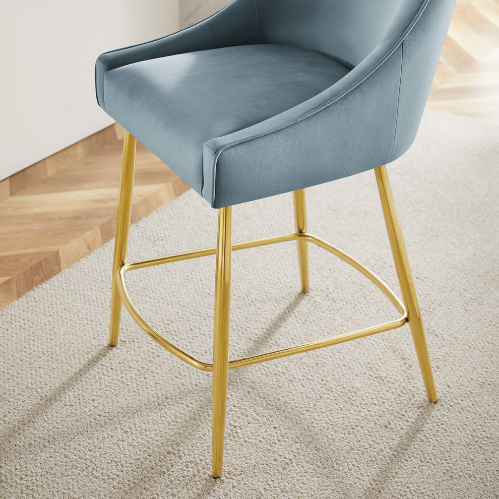 Discern Performance Velvet Counter Stool By Modway - EEI-5474 | Bar Stools | Modishstore - 23
