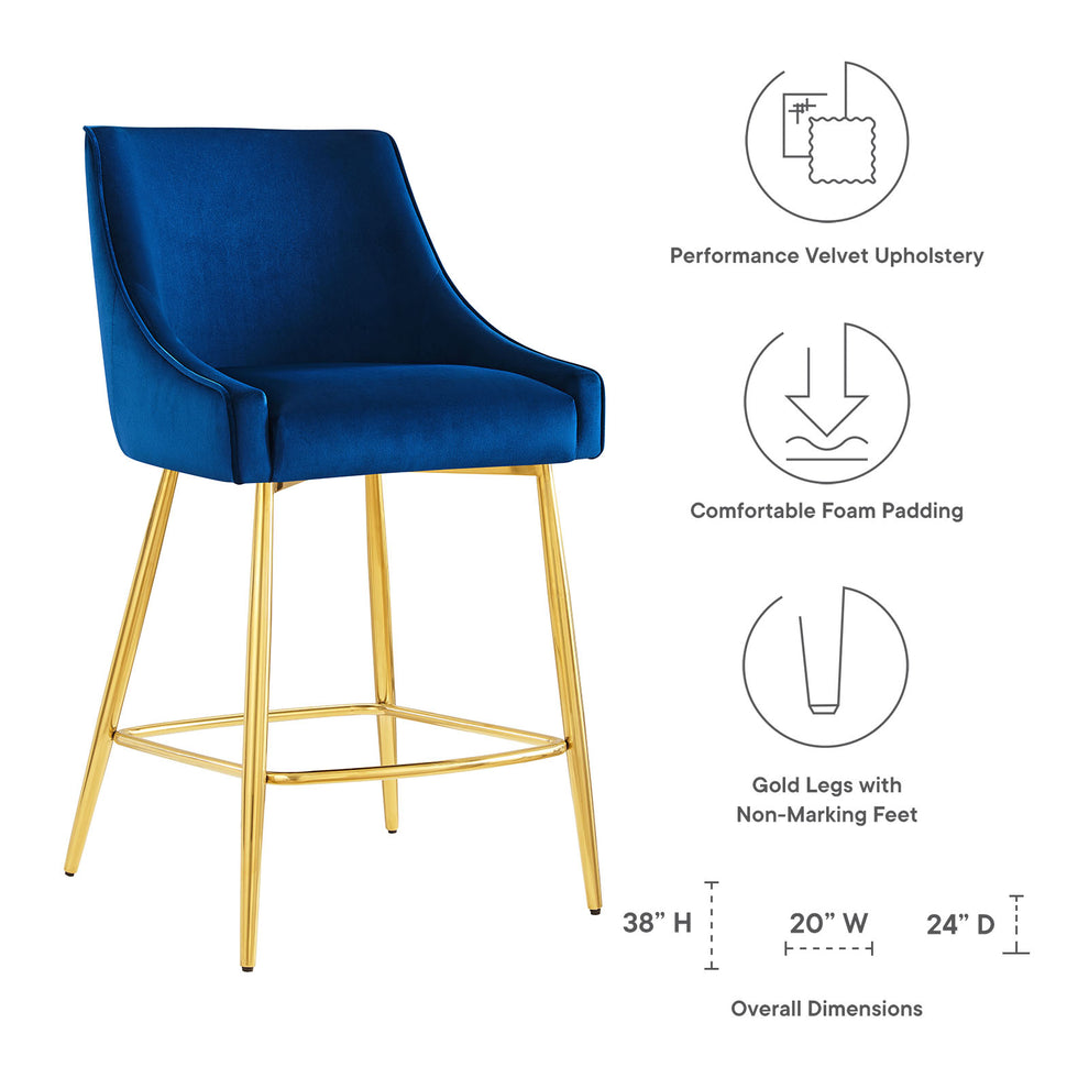 Discern Performance Velvet Counter Stool By Modway - EEI-5474 | Bar Stools | Modishstore - 29