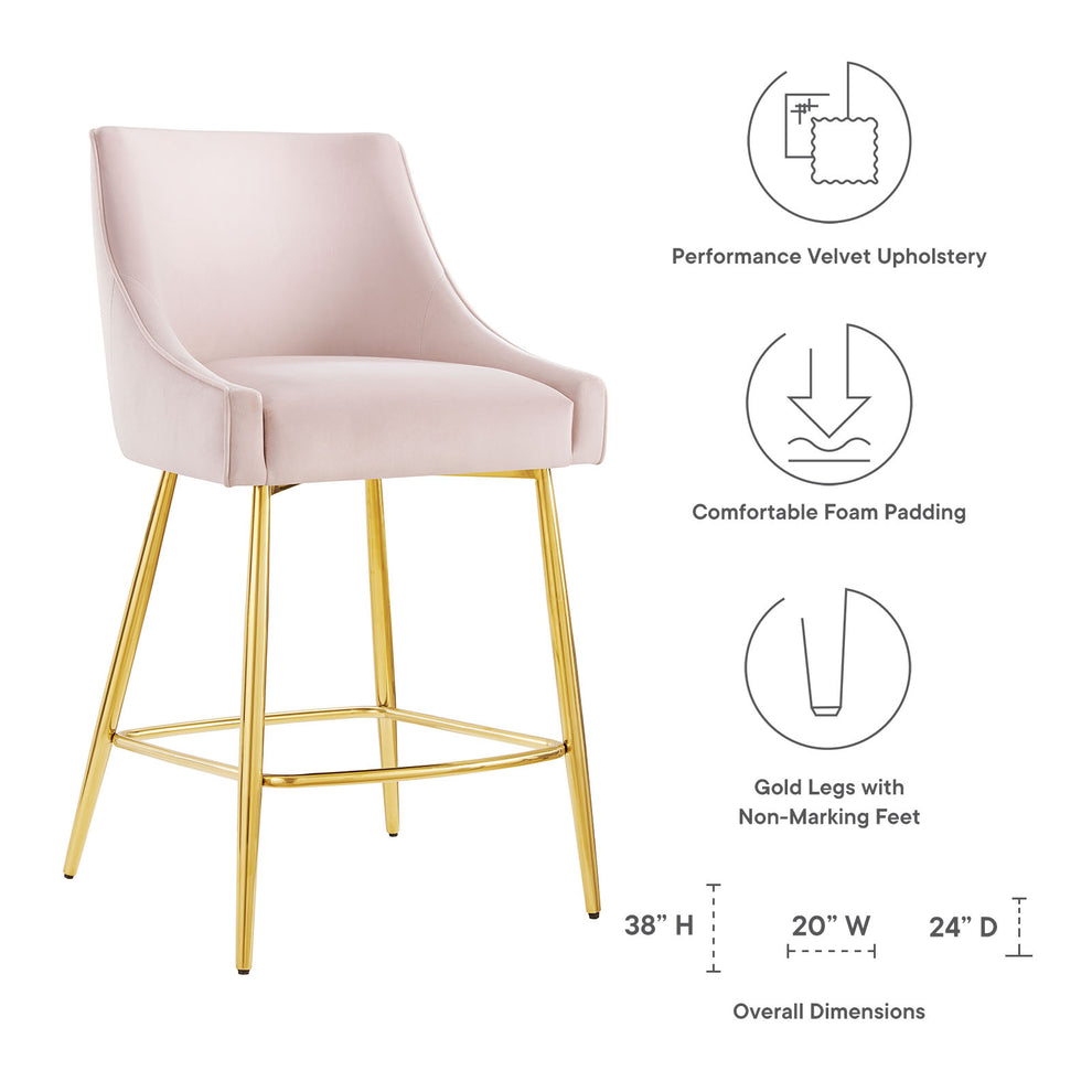 Discern Performance Velvet Counter Stool By Modway - EEI-5474 | Bar Stools | Modishstore - 37
