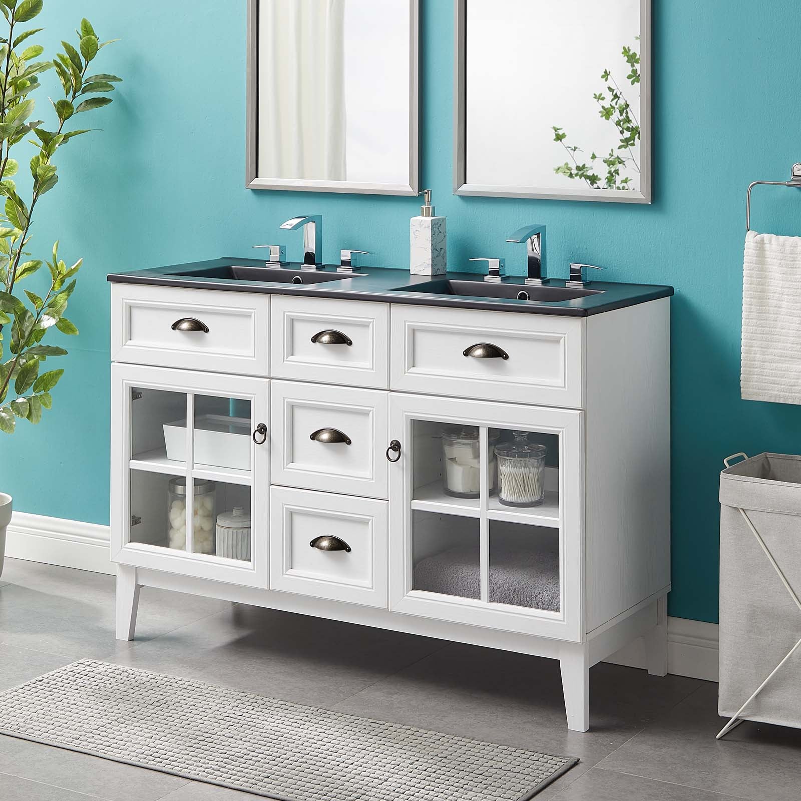 Modway Isle 48" Double Bathroom Vanity Cabinet | Bathroom Accessories | Modishstore
