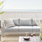 Shore Sunbrella® Fabric Outdoor Patio Aluminum 7 Piece Sectional Sofa Set By Modway - EEI-5481 | Outdoor Sofas, Loveseats & Sectionals | Modishstore - 1