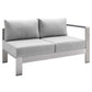 Shore Sunbrella® Fabric Outdoor Patio Aluminum 7 Piece Sectional Sofa Set By Modway - EEI-5481 | Outdoor Sofas, Loveseats & Sectionals | Modishstore - 3