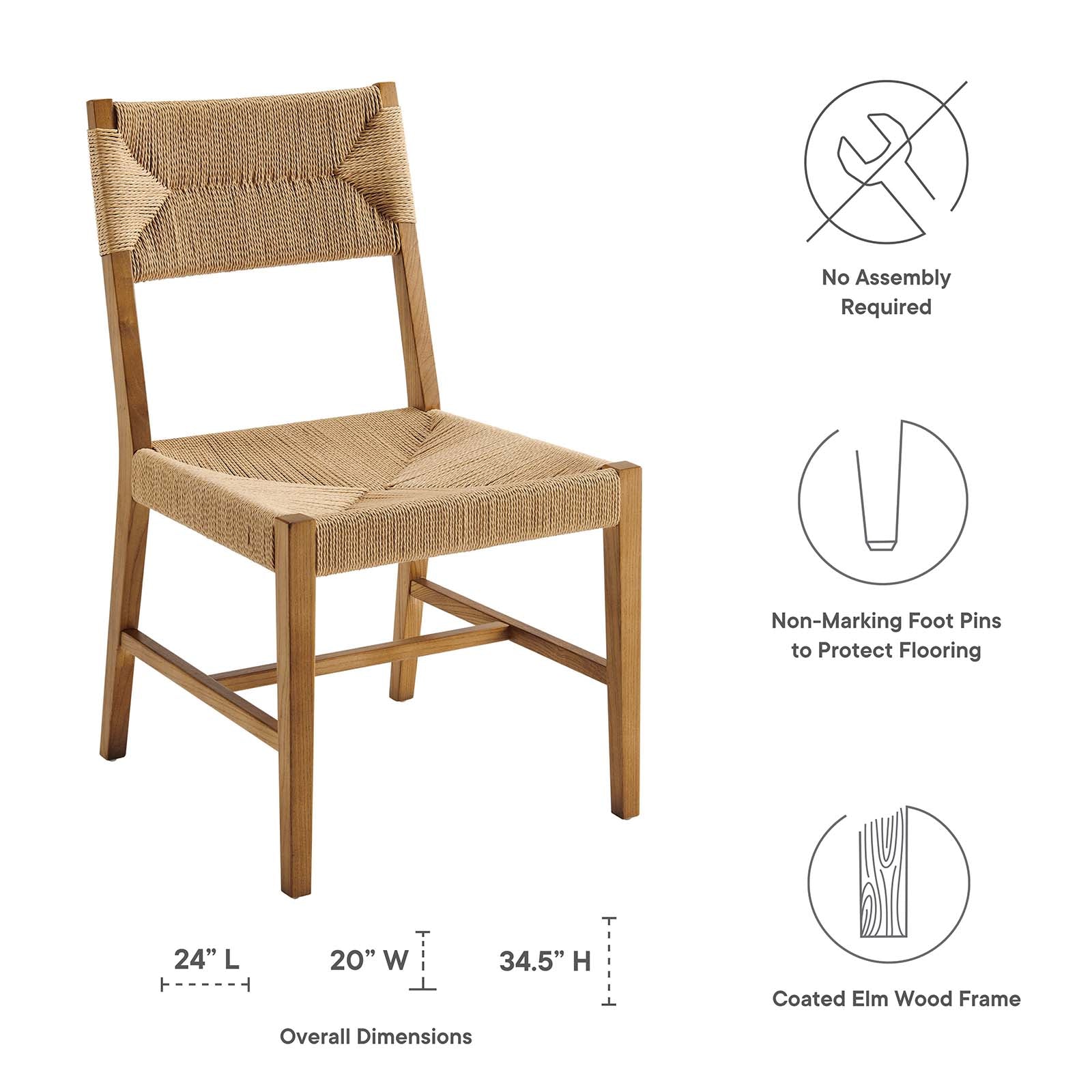 Bodie Wood Dining Chair By Modway - EEI-5489-BLK-NAT | Dining Chairs |  Modishstore - 20