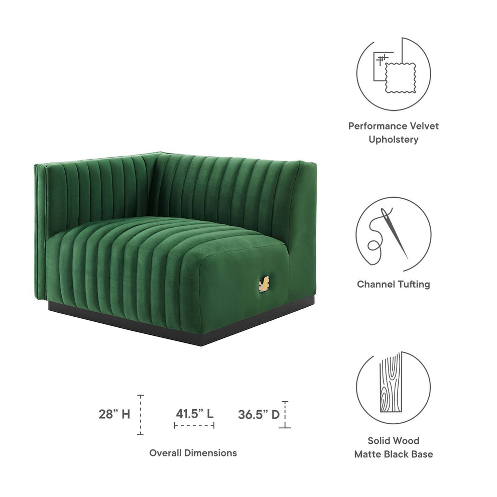 Conjure Channel Tufted Performance Velvet Left-Arm Chair By Modway - EEI-5490 | Armchairs | Modishstore - 11