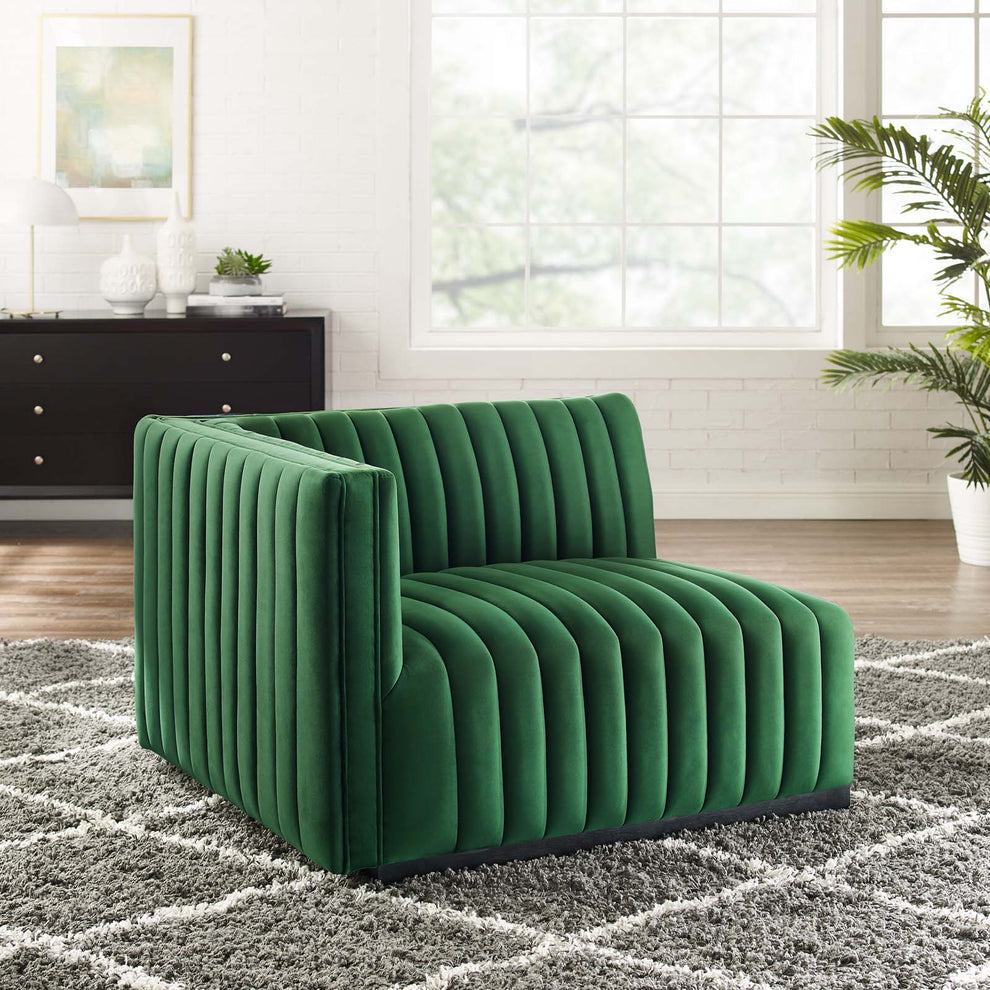 Conjure Channel Tufted Performance Velvet Left-Arm Chair By Modway - EEI-5490 | Armchairs | Modishstore - 12