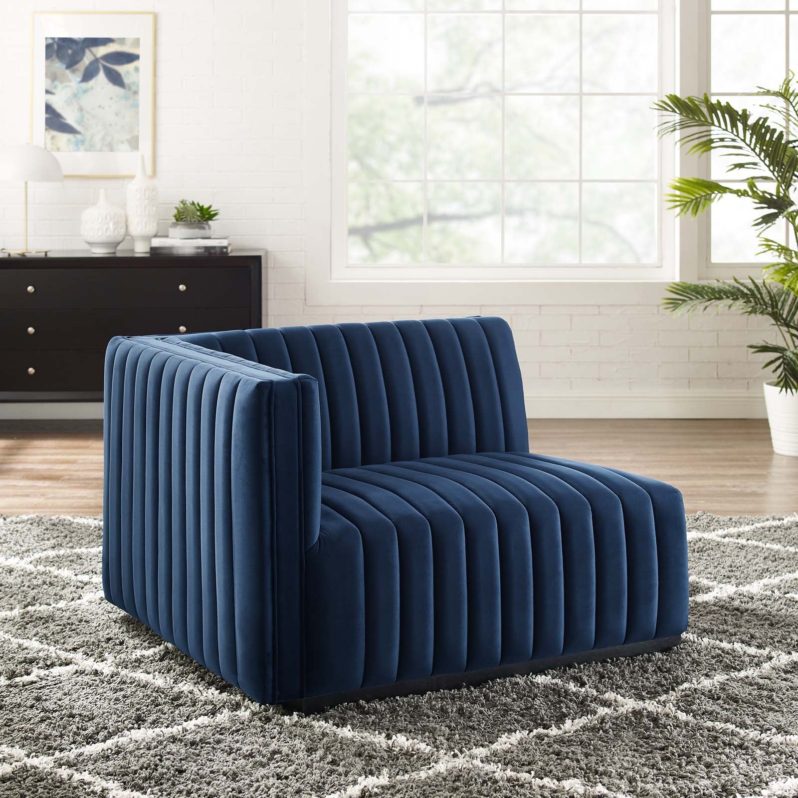 Conjure Channel Tufted Performance Velvet Left-Arm Chair By Modway - EEI-5490 | Armchairs | Modishstore - 24