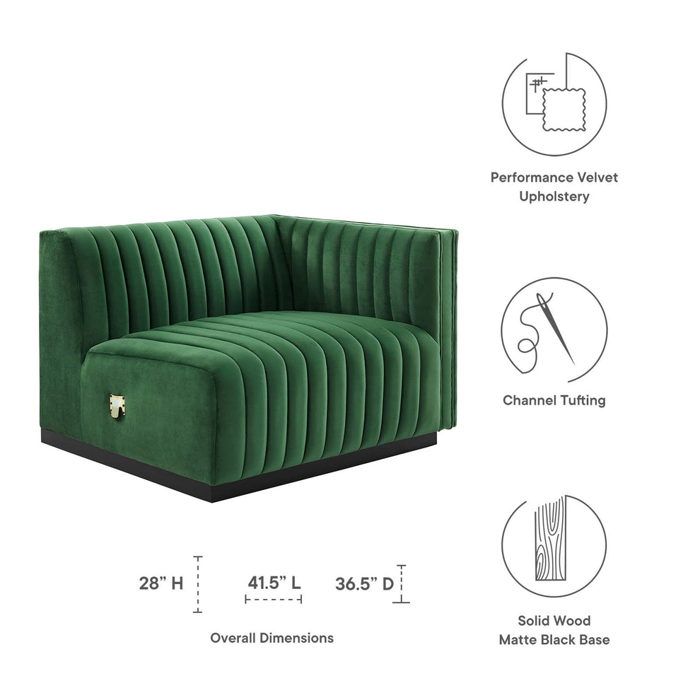 Conjure Channel Tufted Performance Velvet Right-Arm Chair By Modway - EEI-5492 | Armchairs | Modishstore - 11