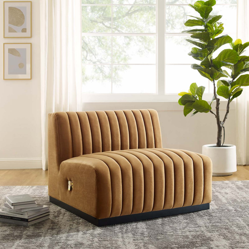 Conjure Channel Tufted Performance Velvet Armless Chair By Modway - EEI-5494 | Sofas | Modishstore - 1