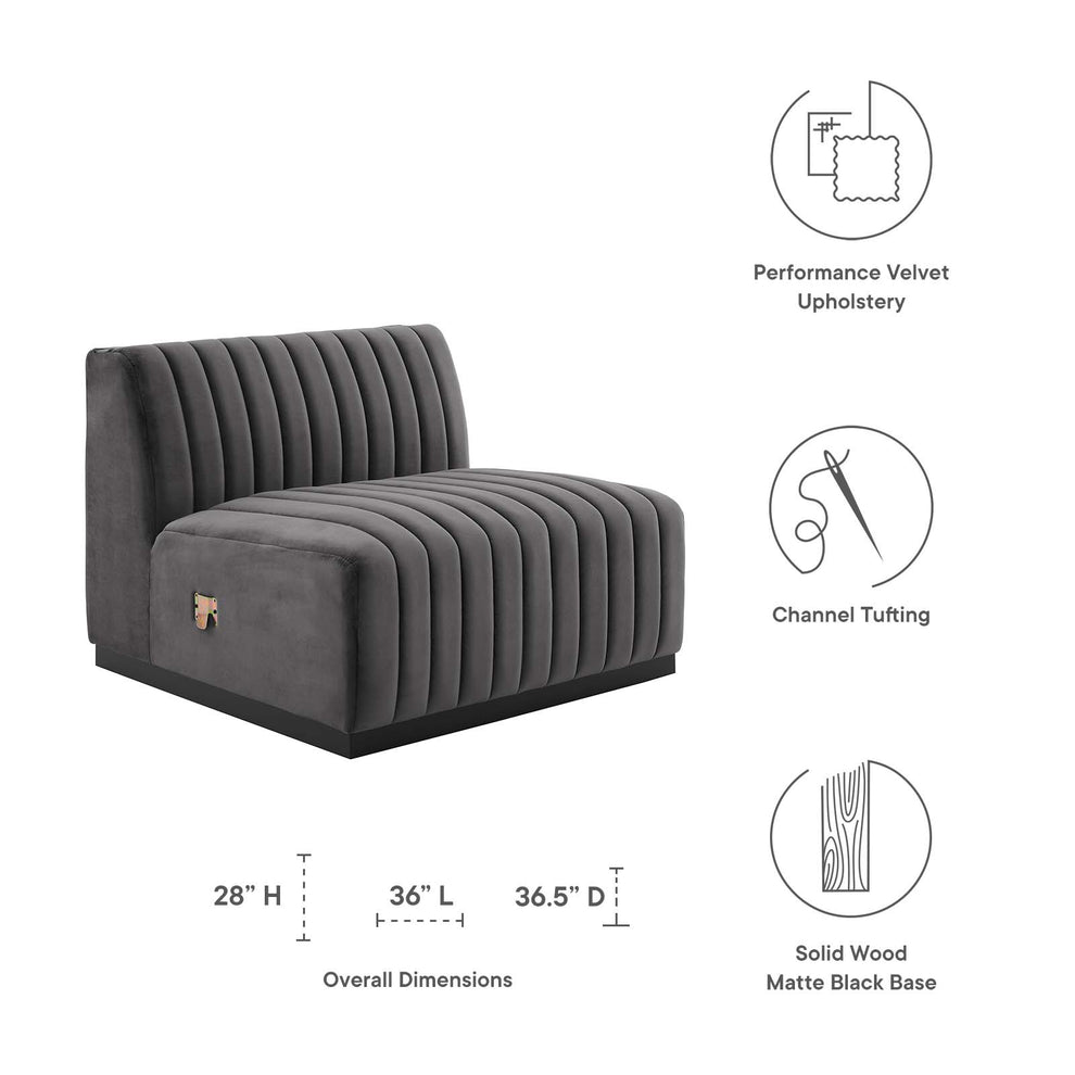 Conjure Channel Tufted Performance Velvet Armless Chair By Modway - EEI-5494 | Sofas | Modishstore - 19
