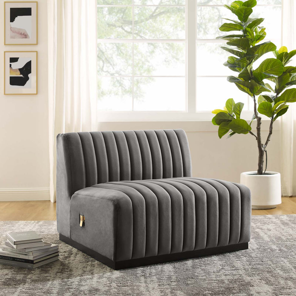 Conjure Channel Tufted Performance Velvet Armless Chair By Modway - EEI-5494 | Sofas | Modishstore - 20