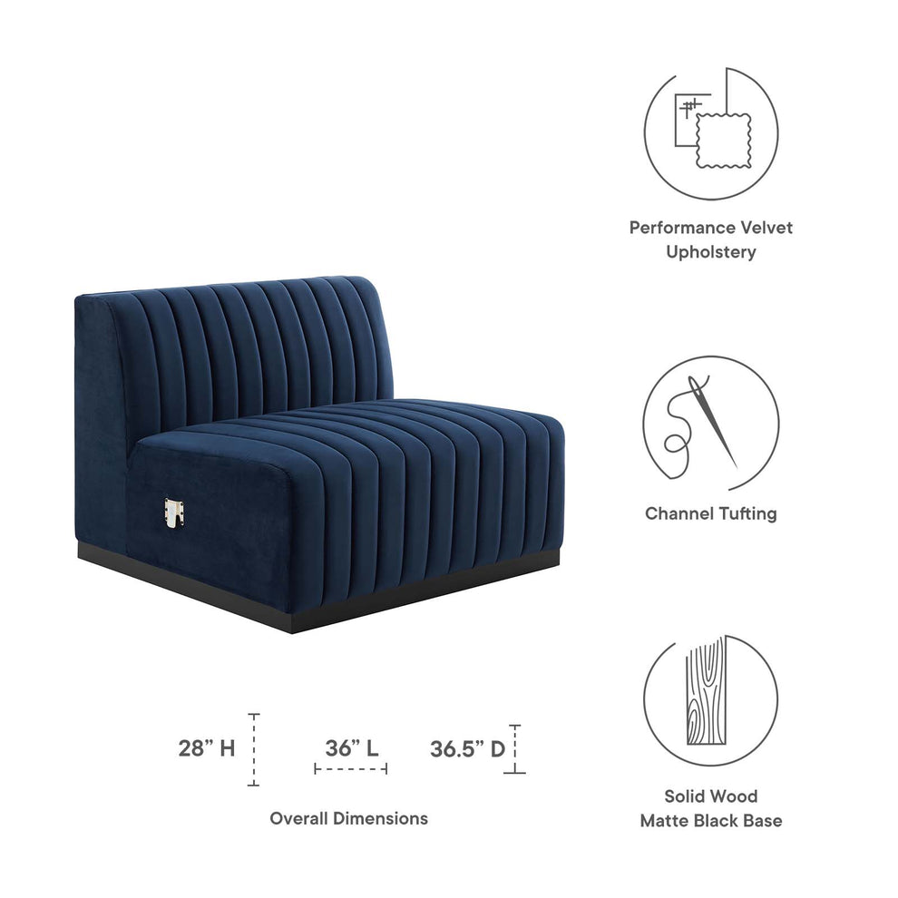 Conjure Channel Tufted Performance Velvet Armless Chair By Modway - EEI-5494 | Sofas | Modishstore - 26