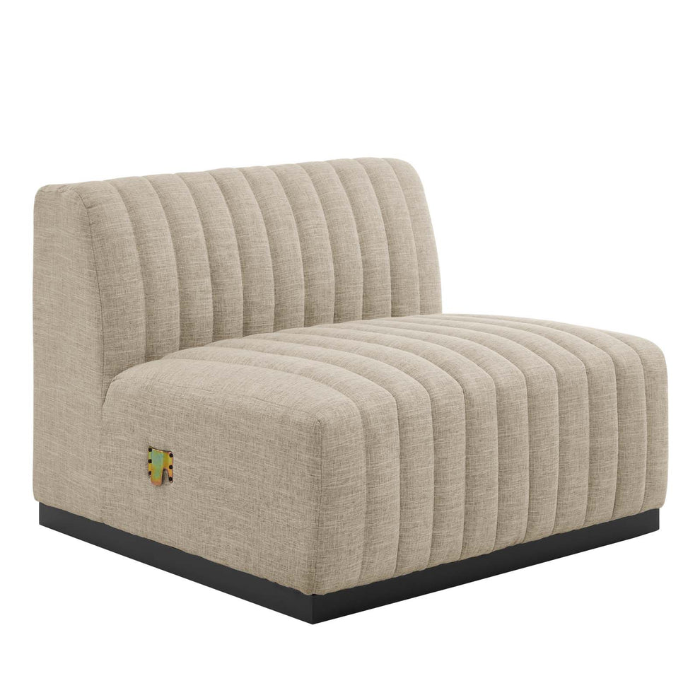 Conjure Channel Tufted Upholstered Fabric Armless Chair By Modway - EEI-5495 | Sofas | Modishstore - 2