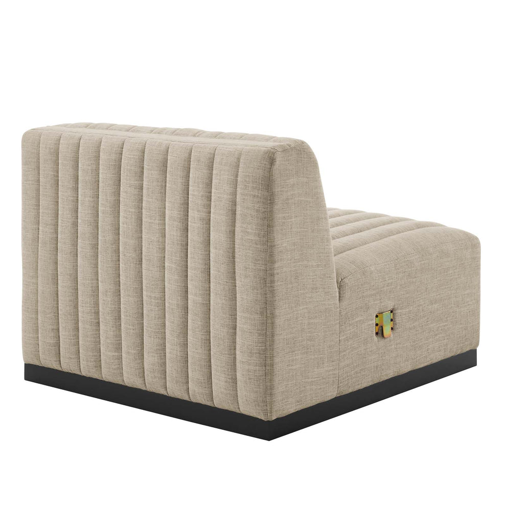 Conjure Channel Tufted Upholstered Fabric Armless Chair By Modway - EEI-5495 | Sofas | Modishstore - 4