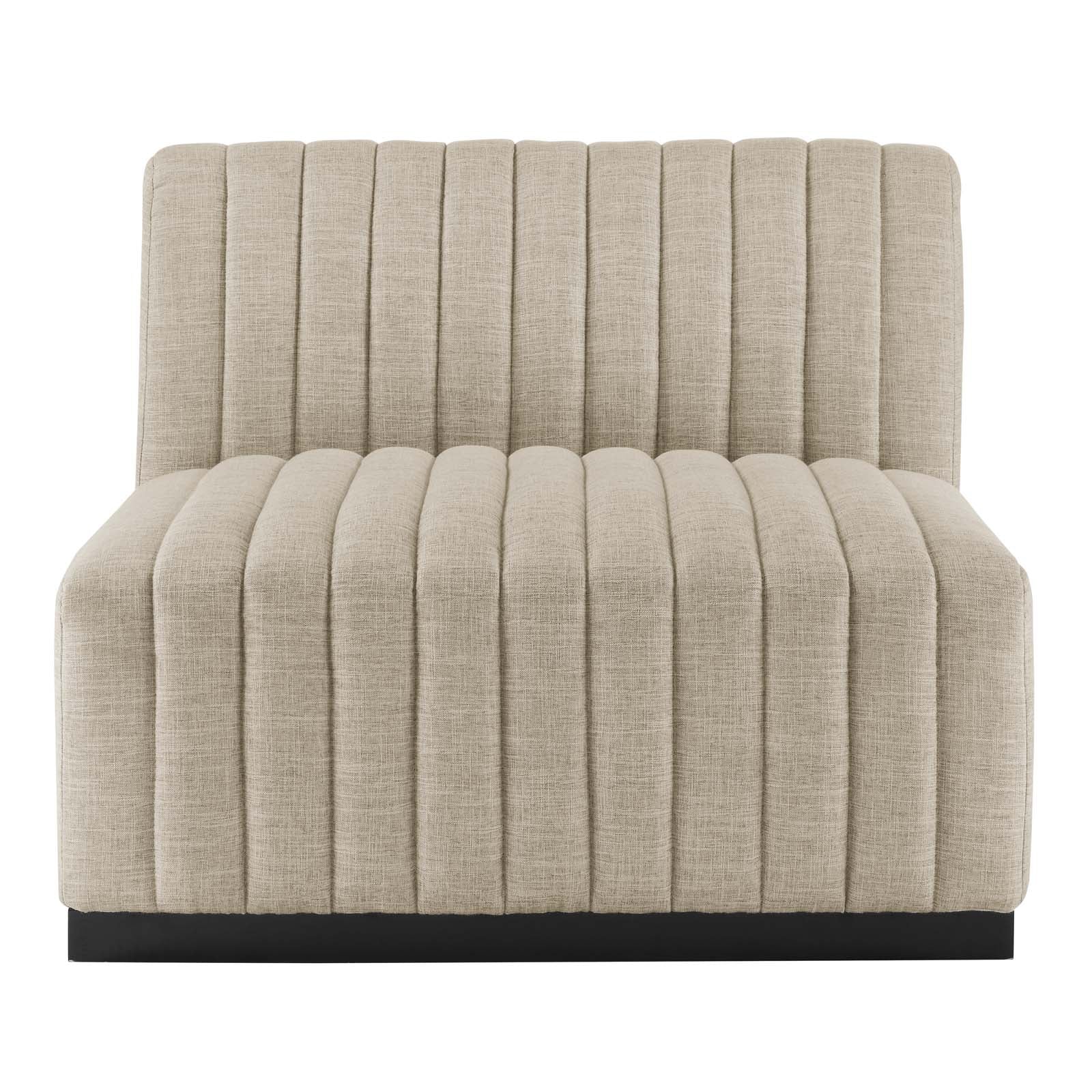Conjure Channel Tufted Upholstered Fabric Armless Chair By Modway - EEI-5495 | Sofas | Modishstore - 5