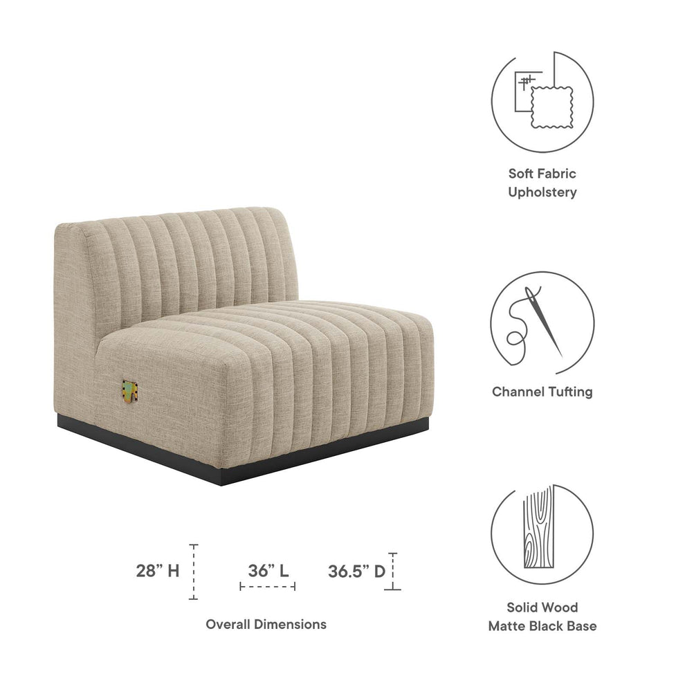 Conjure Channel Tufted Upholstered Fabric Armless Chair By Modway - EEI-5495 | Sofas | Modishstore - 7