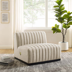 Conjure Channel Tufted Upholstered Fabric Armless Chair By Modway - EEI-5495