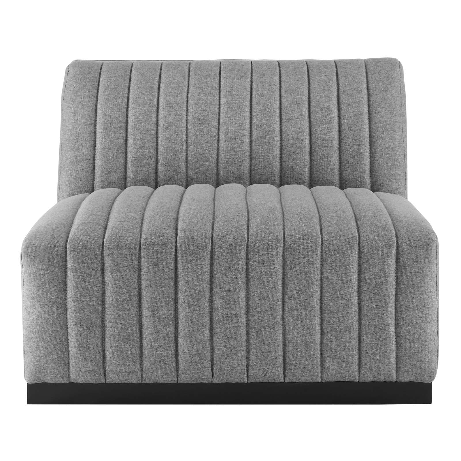 Conjure Channel Tufted Upholstered Fabric Armless Chair By Modway - EEI-5495 | Sofas | Modishstore - 11