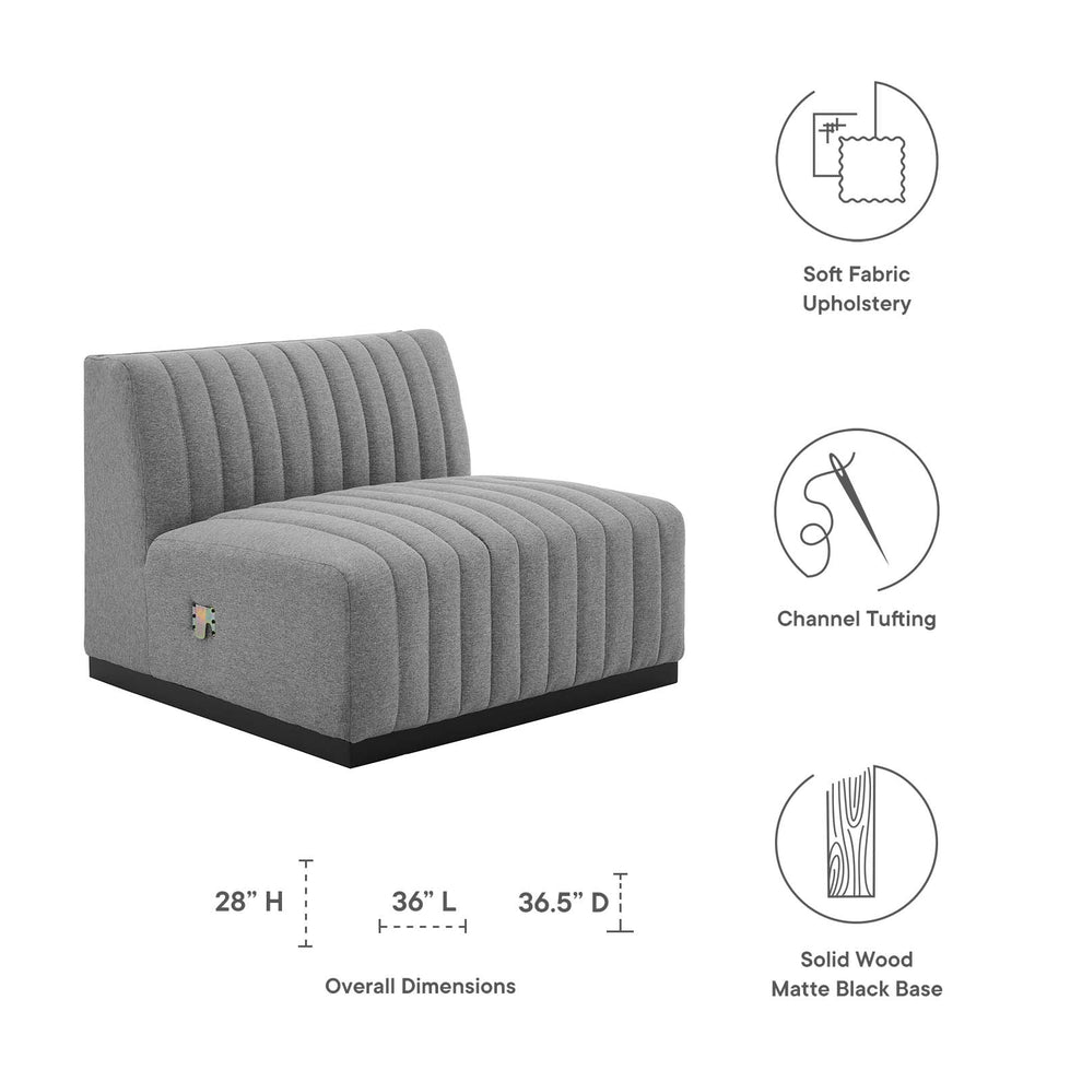 Conjure Channel Tufted Upholstered Fabric Armless Chair By Modway - EEI-5495 | Sofas | Modishstore - 13