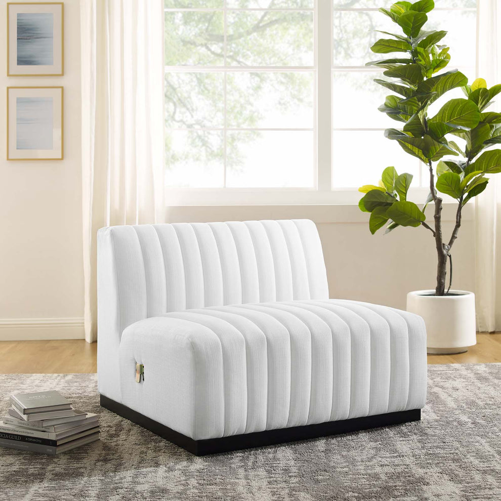 Conjure Channel Tufted Upholstered Fabric Armless Chair By Modway - EEI-5495 | Sofas | Modishstore - 21