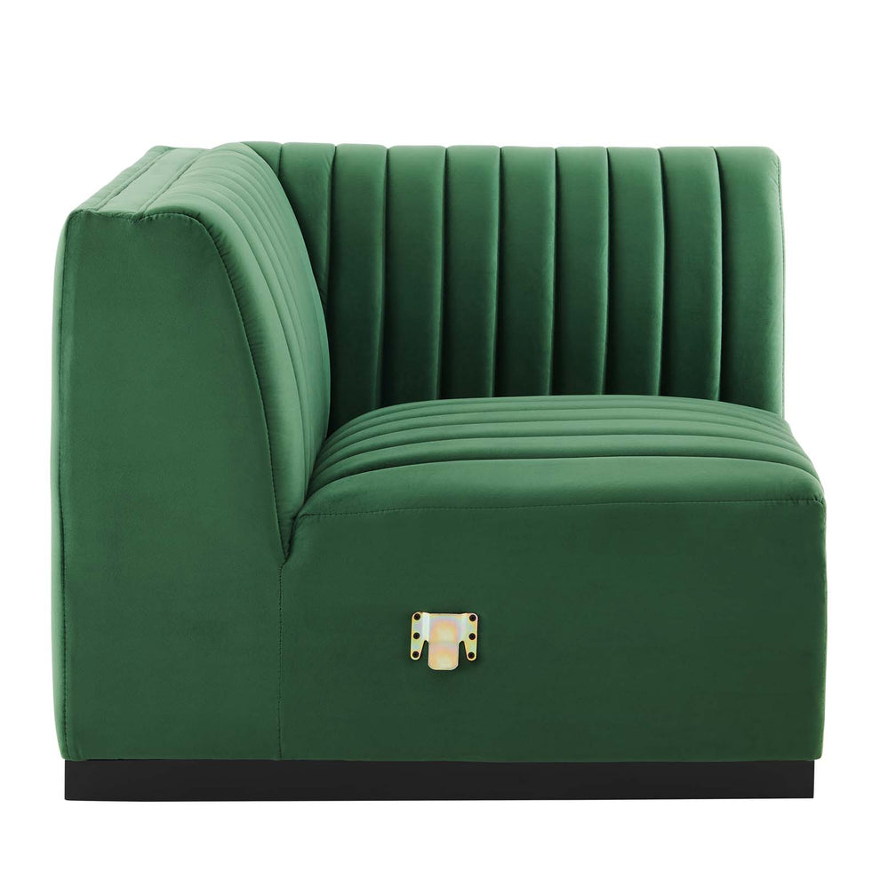 Conjure Channel Tufted Performance Velvet Left Corner Chair By Modway - EEI-5496 | Sofas | Modishstore - 8
