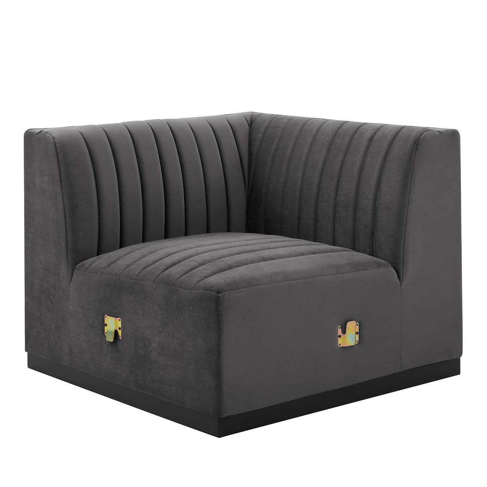 Conjure Channel Tufted Performance Velvet Left Corner Chair By Modway - EEI-5496 | Sofas | Modishstore - 13