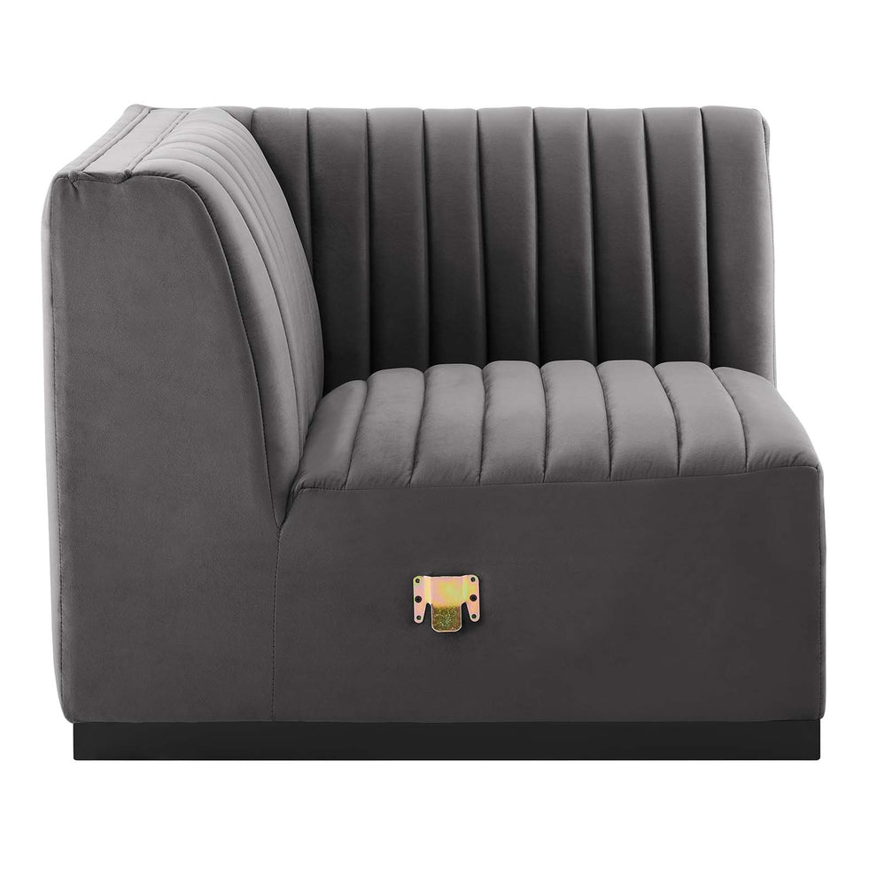 Conjure Channel Tufted Performance Velvet Left Corner Chair By Modway - EEI-5496 | Sofas | Modishstore - 14