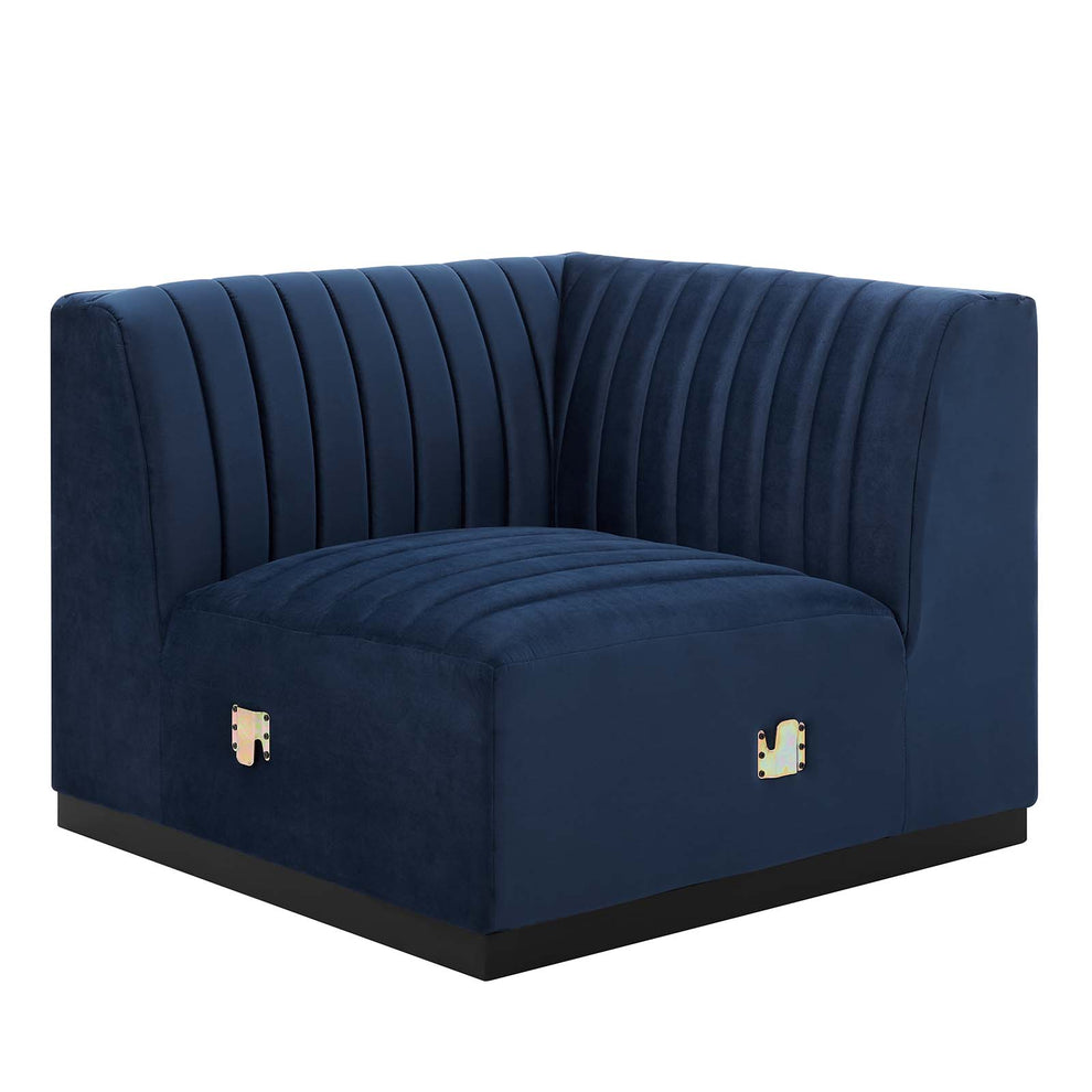 Conjure Channel Tufted Performance Velvet Left Corner Chair By Modway - EEI-5496 | Sofas | Modishstore - 19