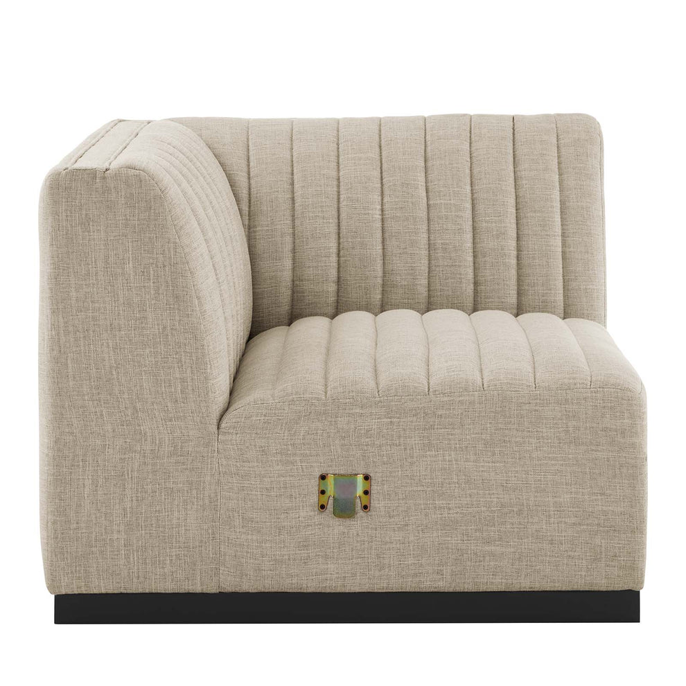 Conjure Channel Tufted Upholstered Fabric Left Corner Chair By Modway - EEI-5497 | Sofas | Modishstore - 3