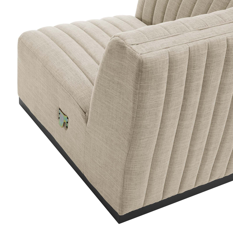 Conjure Channel Tufted Upholstered Fabric Left Corner Chair By Modway - EEI-5497 | Sofas | Modishstore - 5