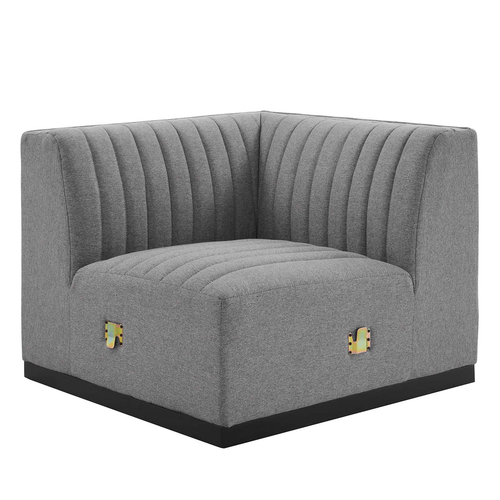 Conjure Channel Tufted Upholstered Fabric Left Corner Chair By Modway - EEI-5497 | Sofas | Modishstore - 8