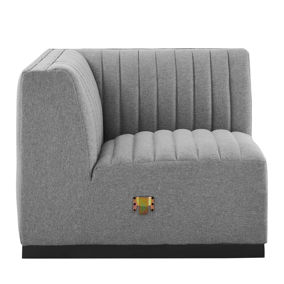 Conjure Channel Tufted Upholstered Fabric Left Corner Chair By Modway - EEI-5497 | Sofas | Modishstore - 9