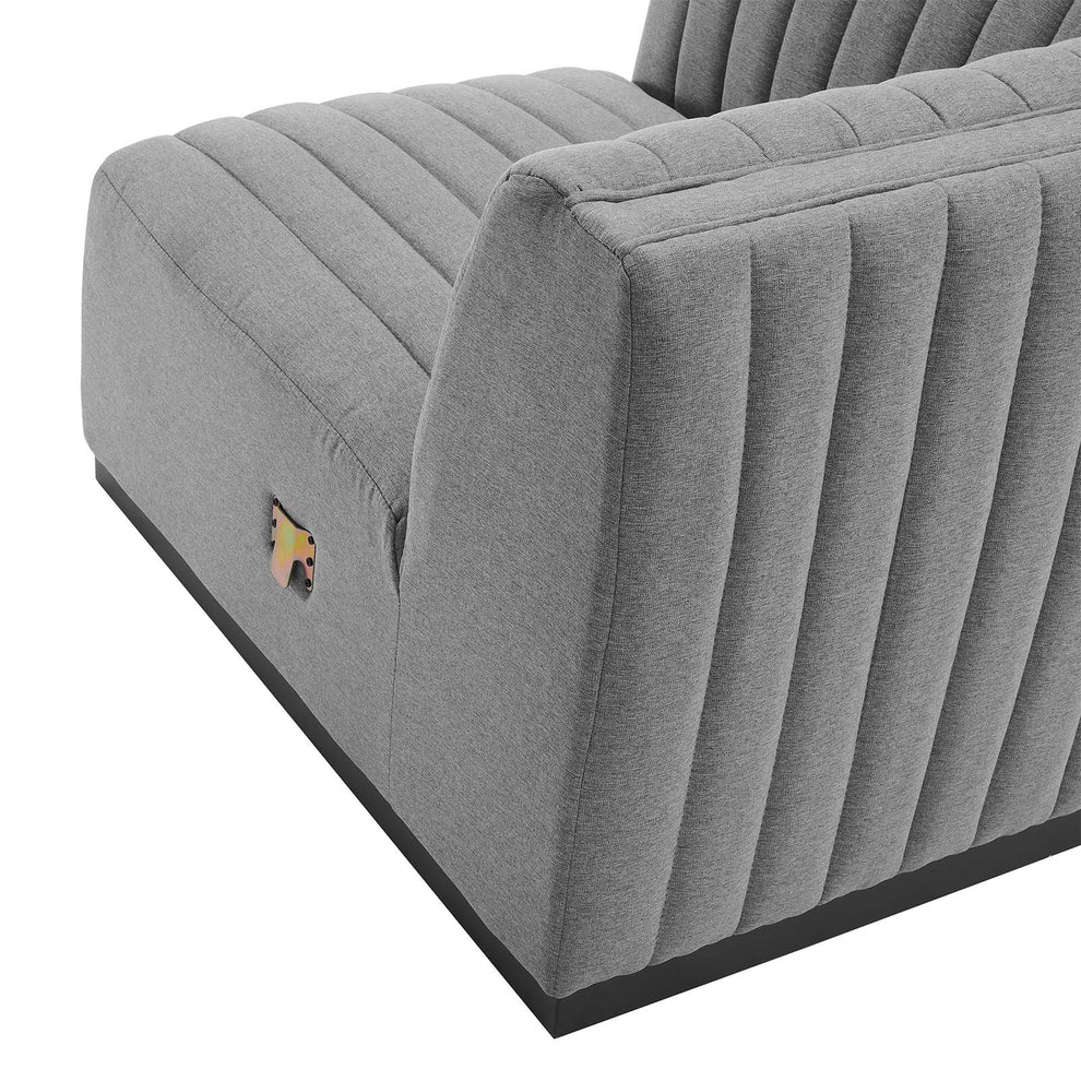 Conjure Channel Tufted Upholstered Fabric Left Corner Chair By Modway - EEI-5497 | Sofas | Modishstore - 11