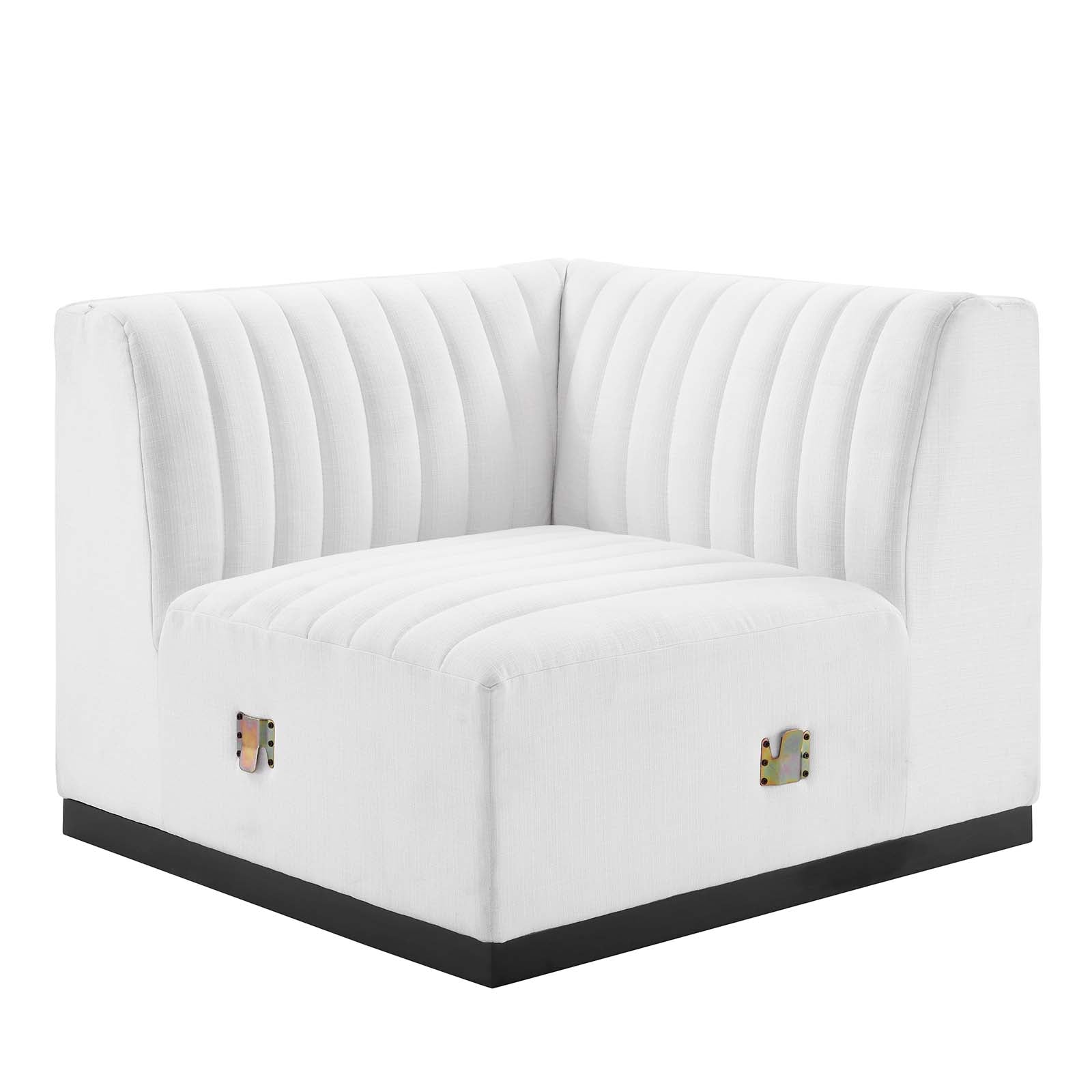 Conjure Channel Tufted Upholstered Fabric Left Corner Chair By Modway - EEI-5497 | Sofas | Modishstore - 13