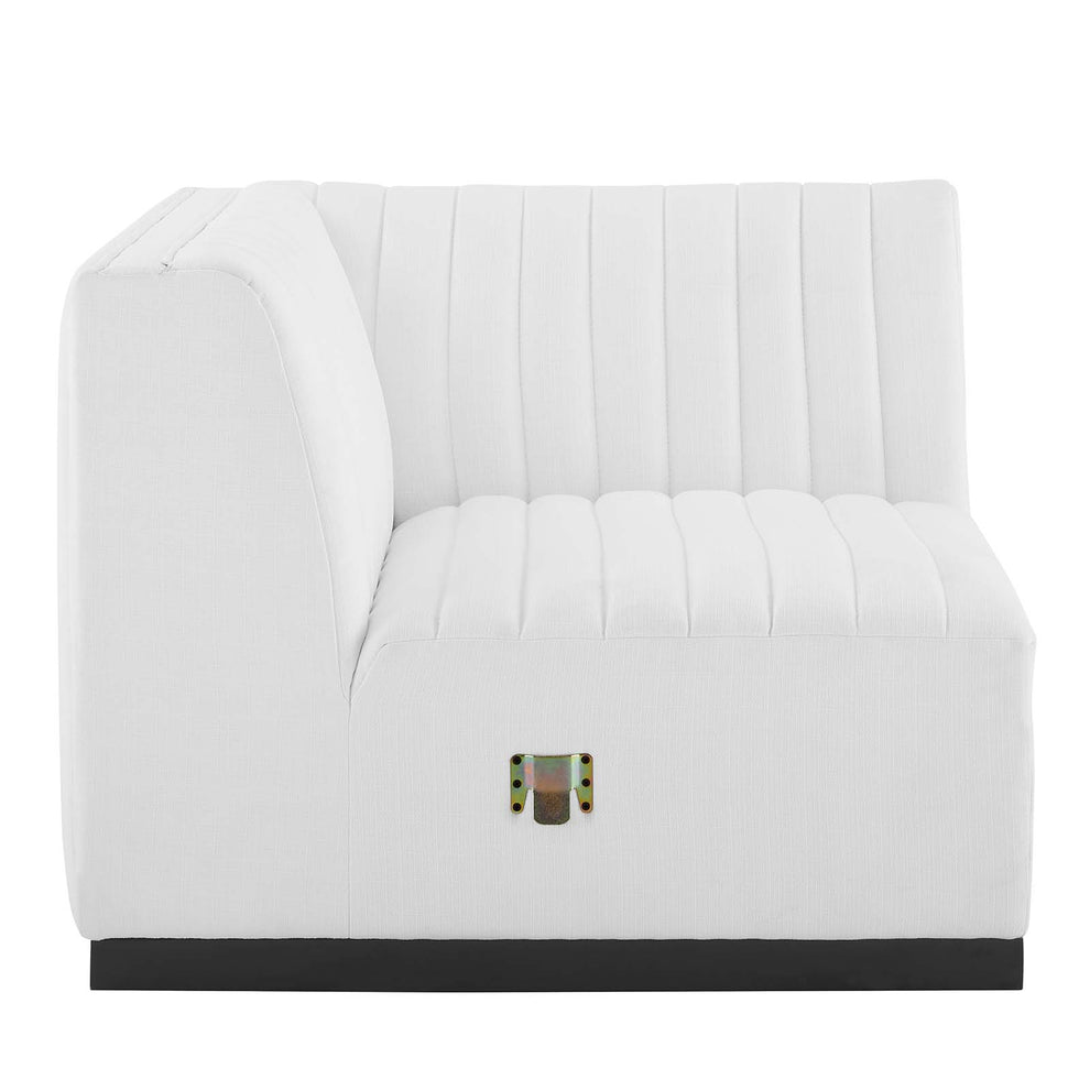 Conjure Channel Tufted Upholstered Fabric Left Corner Chair By Modway - EEI-5497 | Sofas | Modishstore - 14