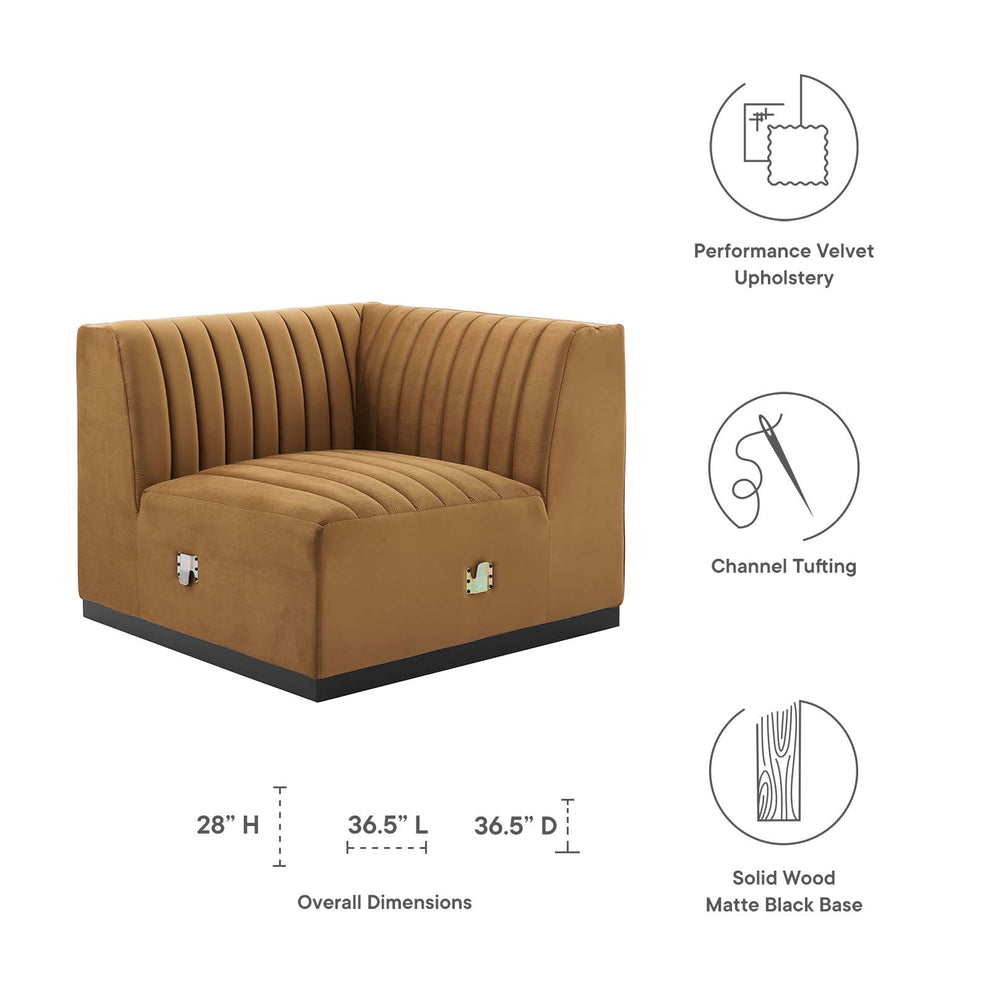 Conjure Channel Tufted Performance Velvet Right Corner Chair By Modway - EEI-5498 | Sofas | Modishstore - 6