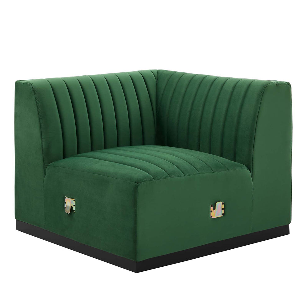 Conjure Channel Tufted Performance Velvet Right Corner Chair By Modway - EEI-5498 | Sofas | Modishstore - 7
