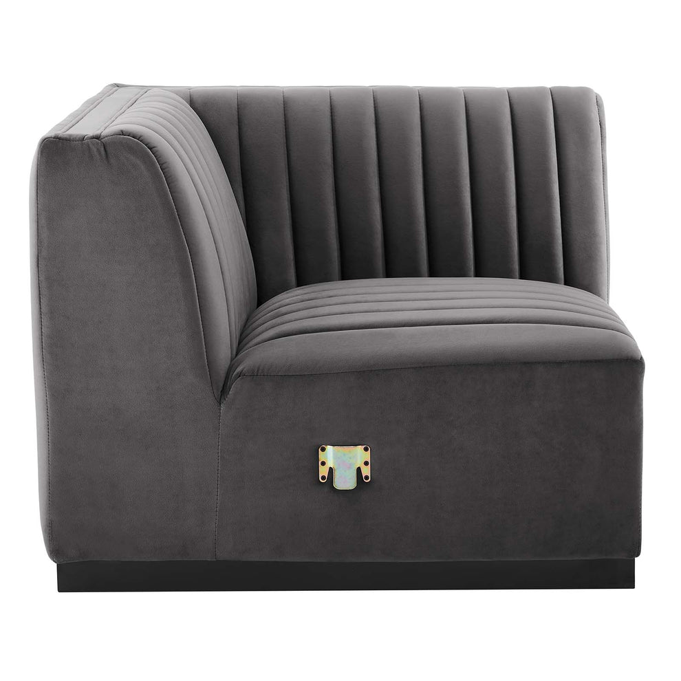 Conjure Channel Tufted Performance Velvet Right Corner Chair By Modway - EEI-5498 | Sofas | Modishstore - 14