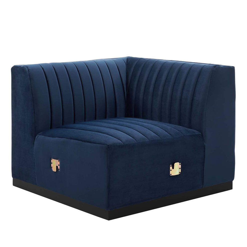 Conjure Channel Tufted Performance Velvet Right Corner Chair By Modway - EEI-5498 | Sofas | Modishstore - 19
