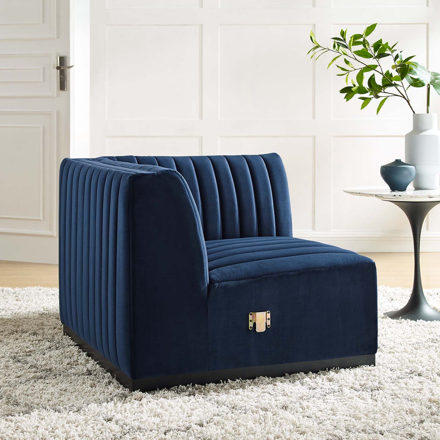 Conjure Channel Tufted Performance Velvet Right Corner Chair By Modway - EEI-5498 | Sofas | Modishstore - 24