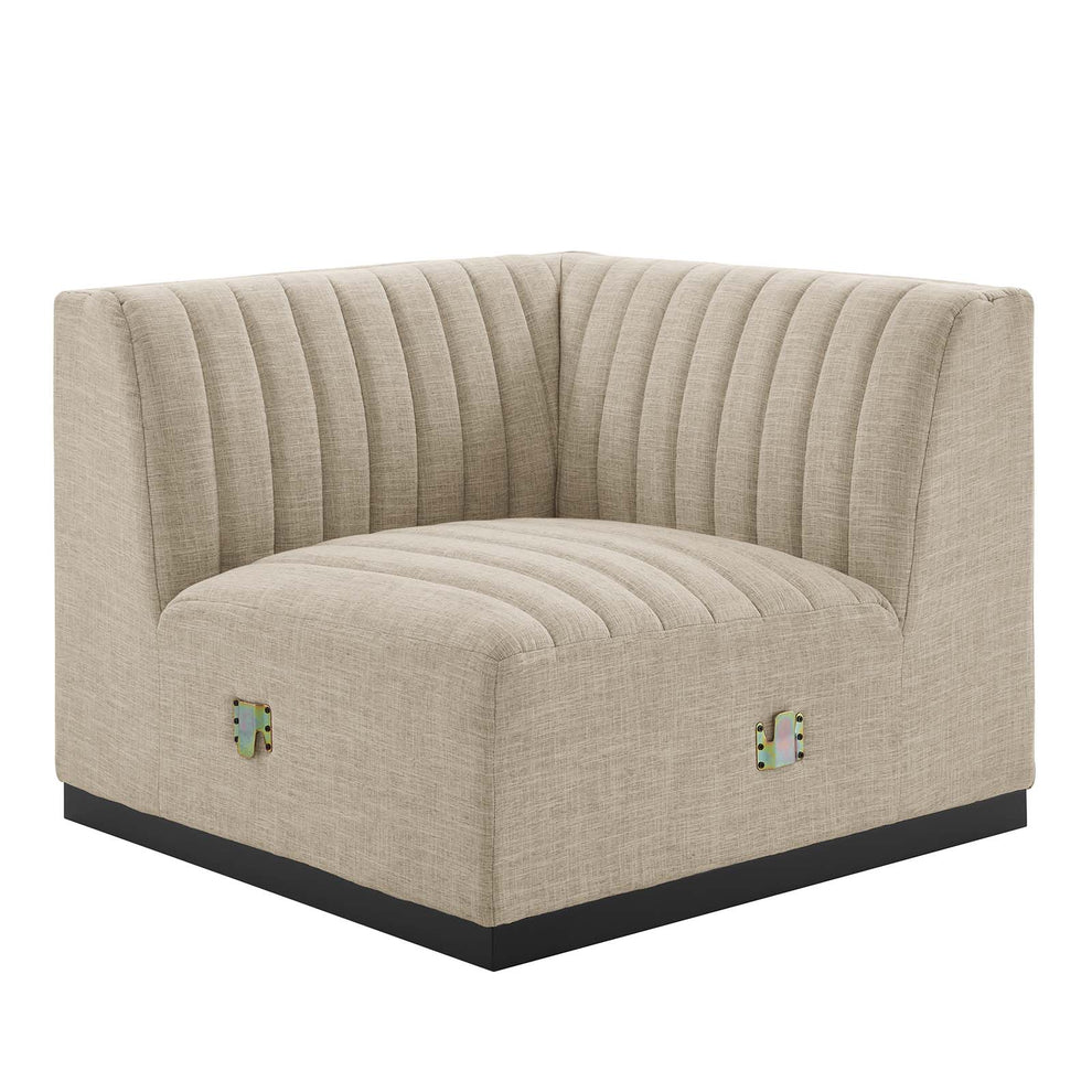 Conjure Channel Tufted Upholstered Fabric Right Corner Chair By Modway - EEI-5499 | Sofas | Modishstore - 2