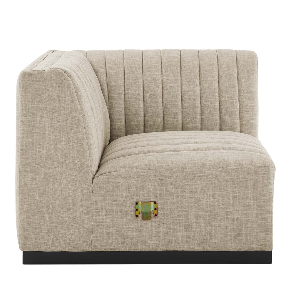 Conjure Channel Tufted Upholstered Fabric Right Corner Chair By Modway - EEI-5499 | Sofas | Modishstore - 3