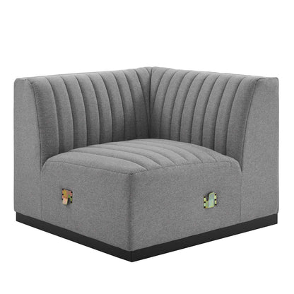 Conjure Channel Tufted Upholstered Fabric Right Corner Chair By Modway - EEI-5499 | Sofas | Modishstore - 8