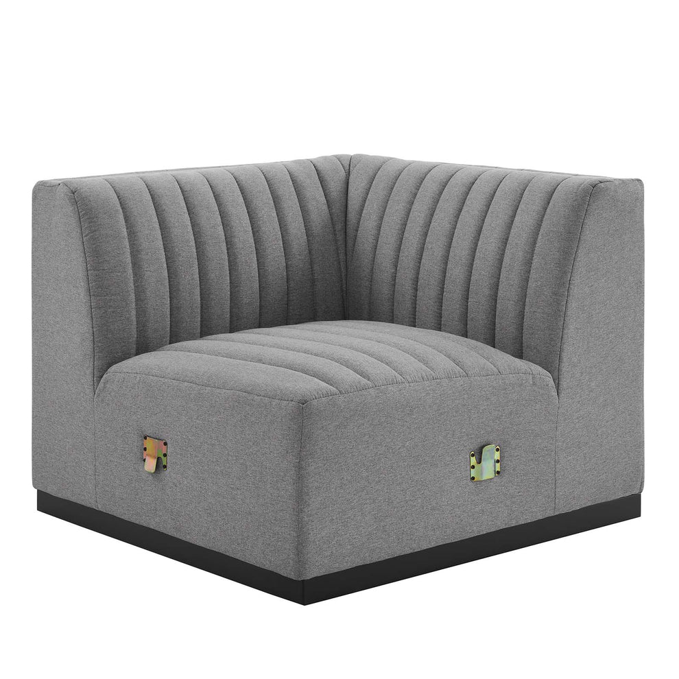 Conjure Channel Tufted Upholstered Fabric Right Corner Chair By Modway - EEI-5499 | Sofas | Modishstore - 8